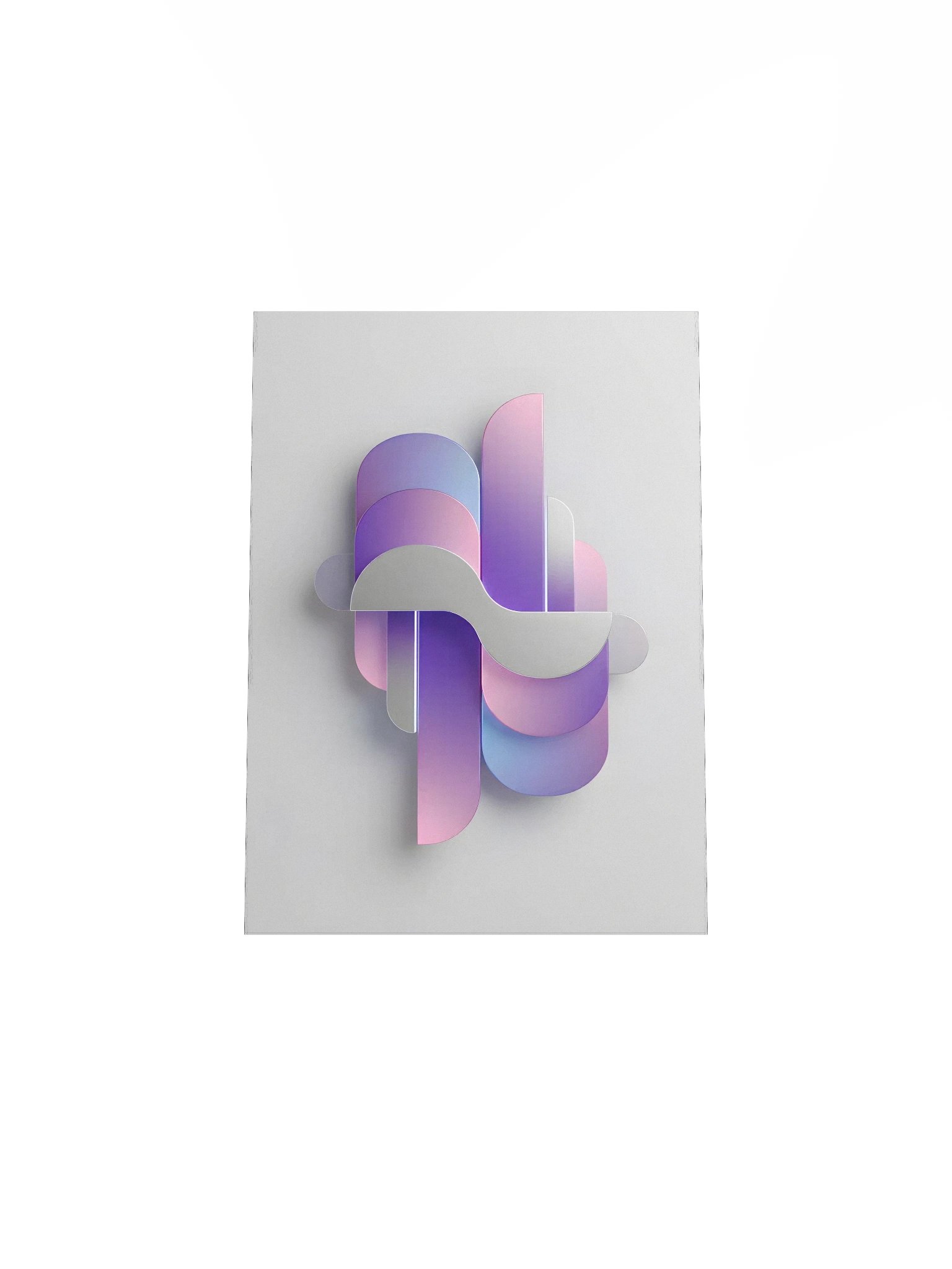 Ethereal Layers: Abstract 3D Retro-Futurist Geometric Composition Matte Paper Poster product image (13)