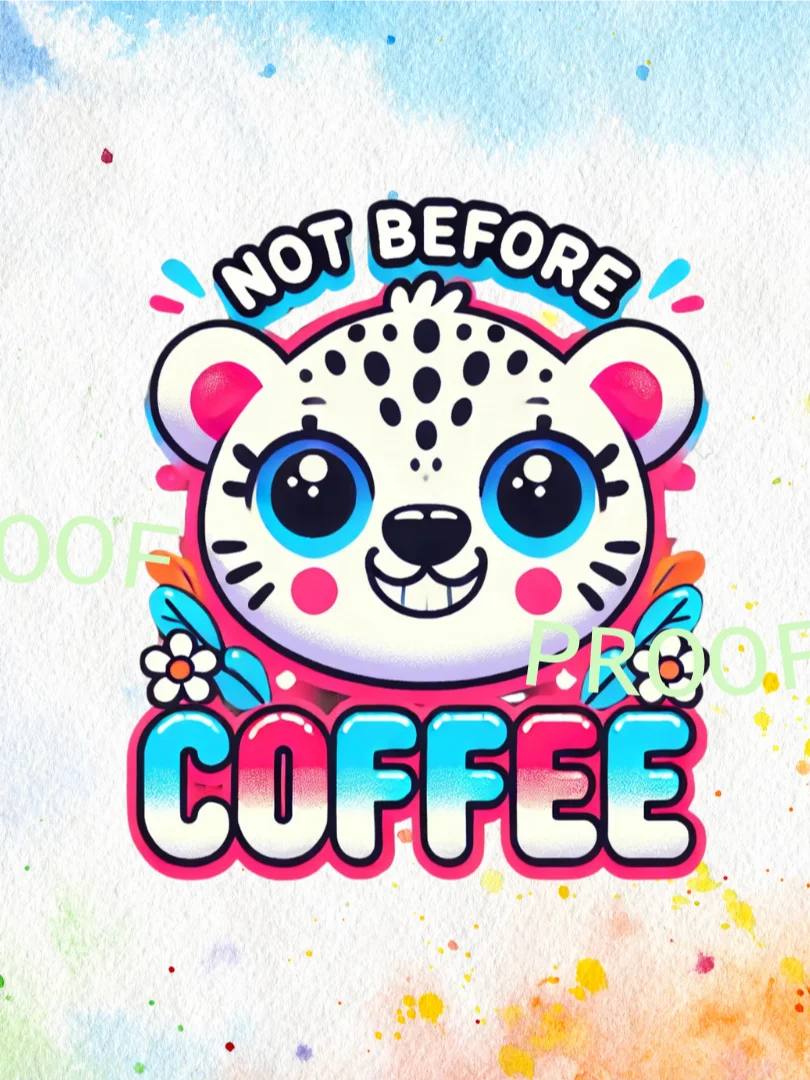 Not Before Coffee Cheetah – Instant Download Graphic Design product image (1)