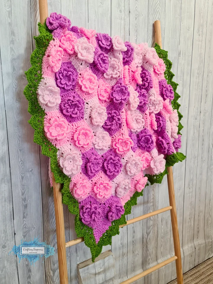Flower Hexagon Crochet Baby Blanket Pattern | Summer Garden Afghan (PDF Pattern) product image (1)
