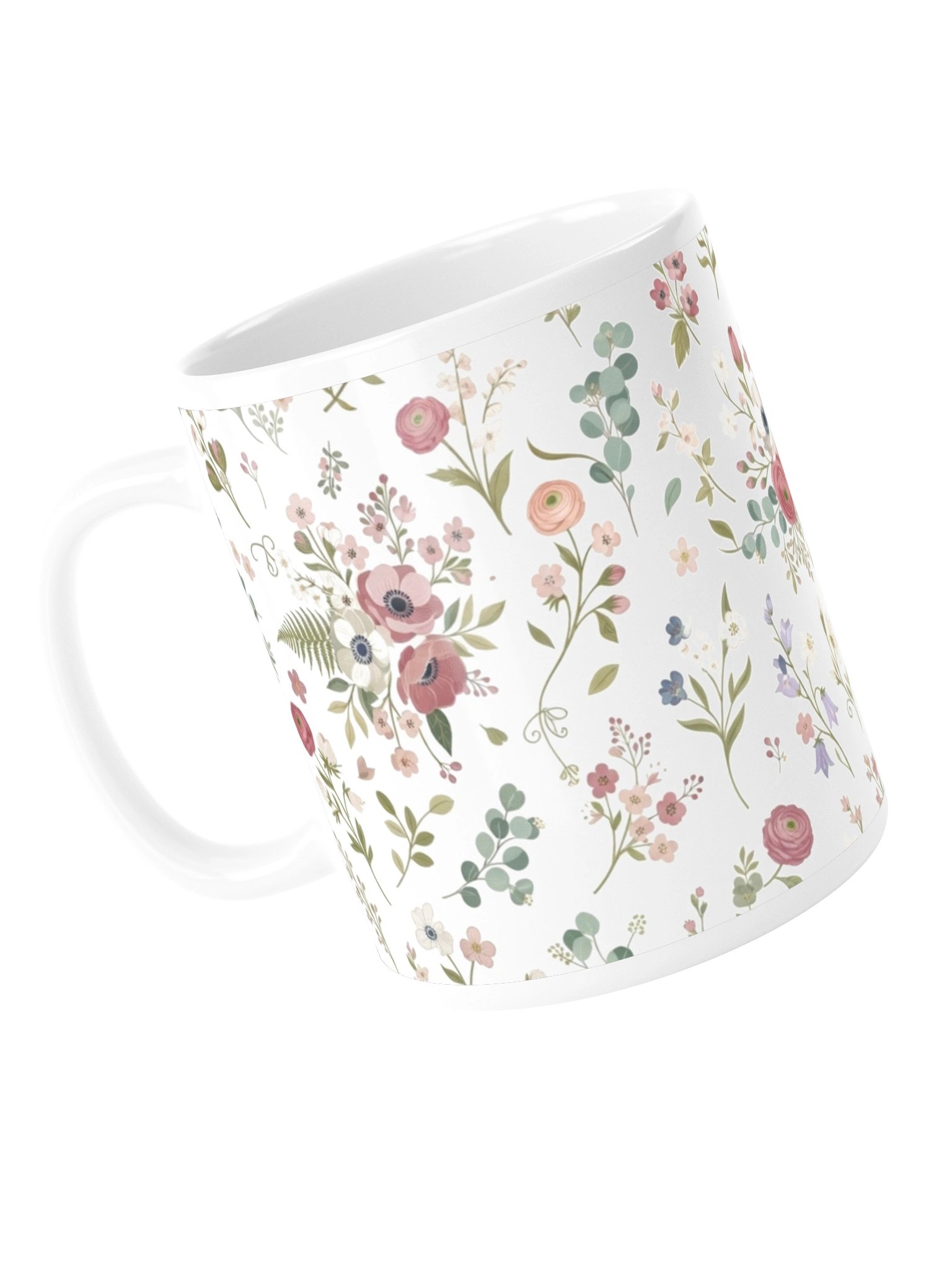 Elegant Floral Pattern Mug – Botanical Flowers & Leaves Coffee Cup product image (14)