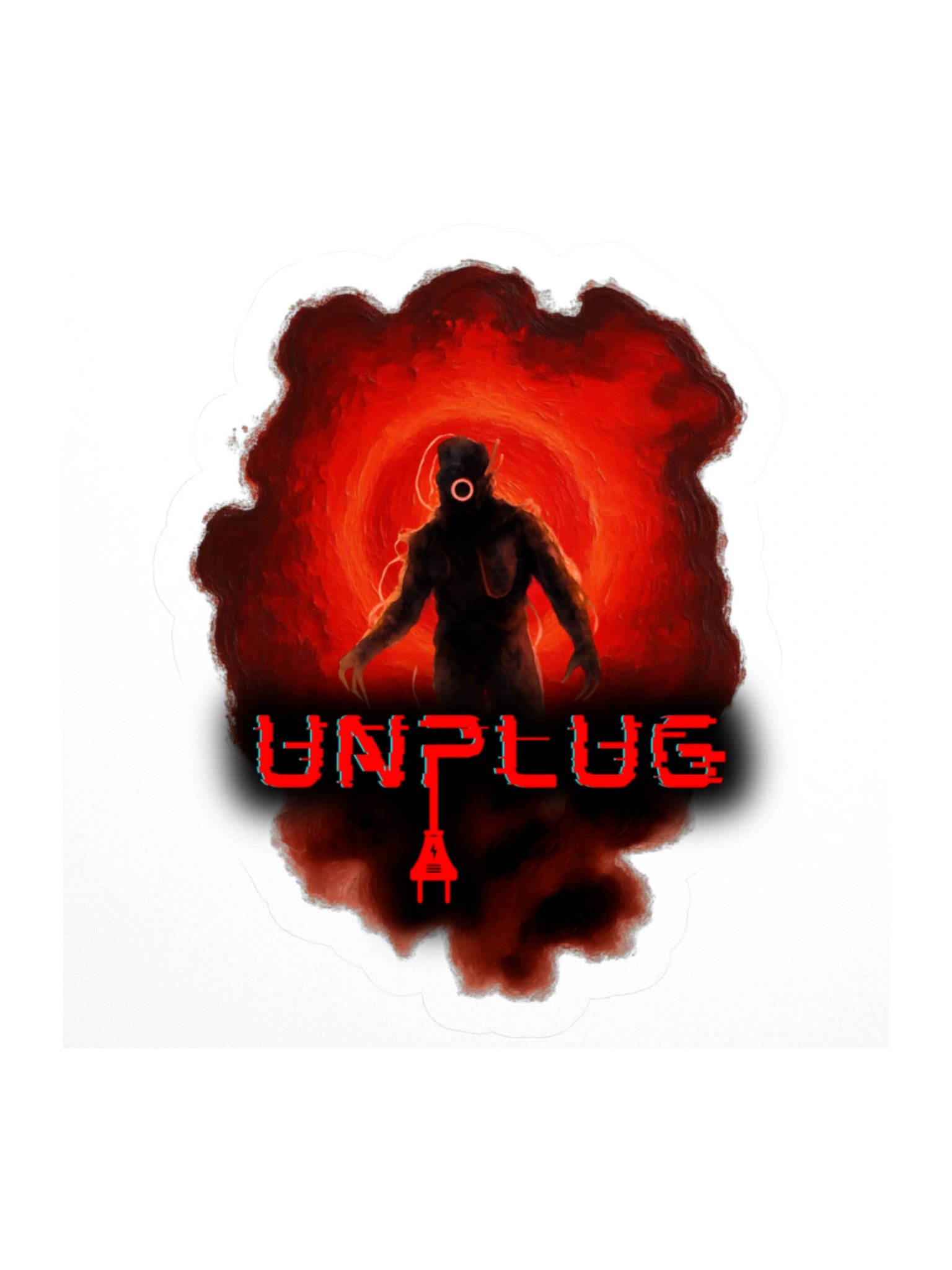 UNPLUG Orb Creature Silhouette Full size cut sticker product image (1)