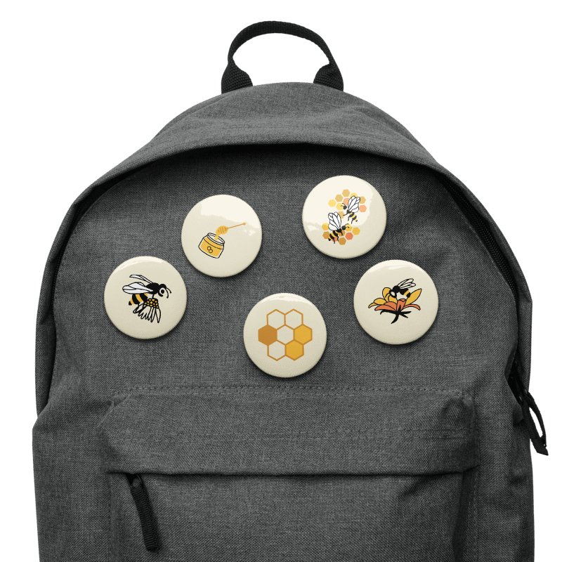 Honeycomb Pin Button Set – Cute Bee Pins for Backpacks, Jackets, Aesthetic Accessories & Gifts product image (4)