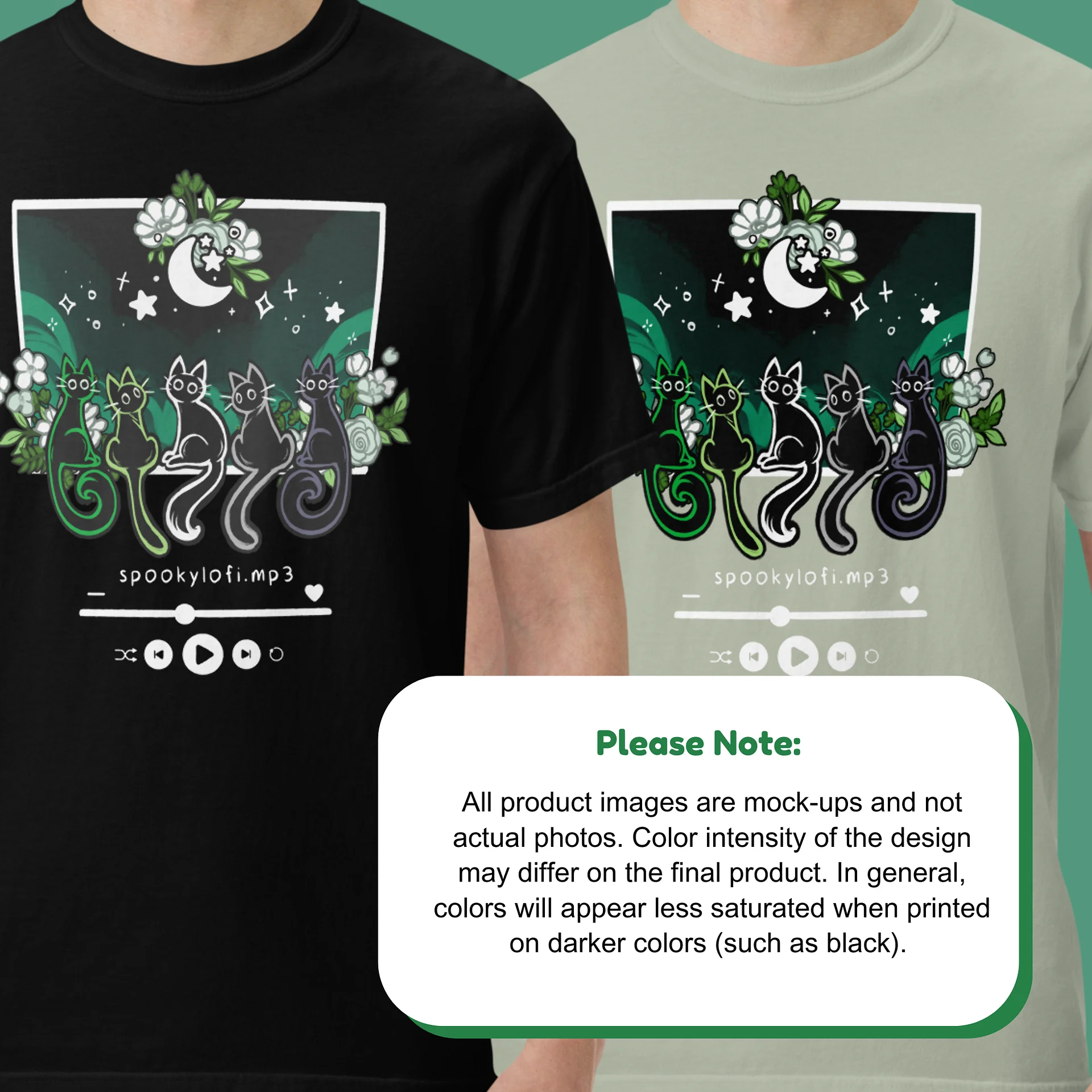 Subtle Aromantic Pride Lofi Cat Tee product image (4)