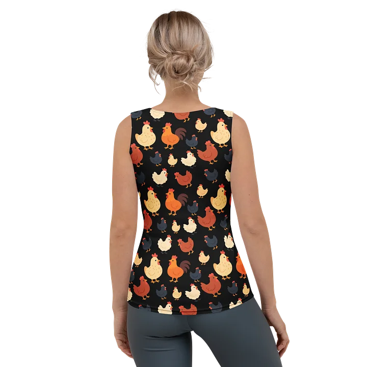 Chicken lover tank top with cute chickens on black product image (2)