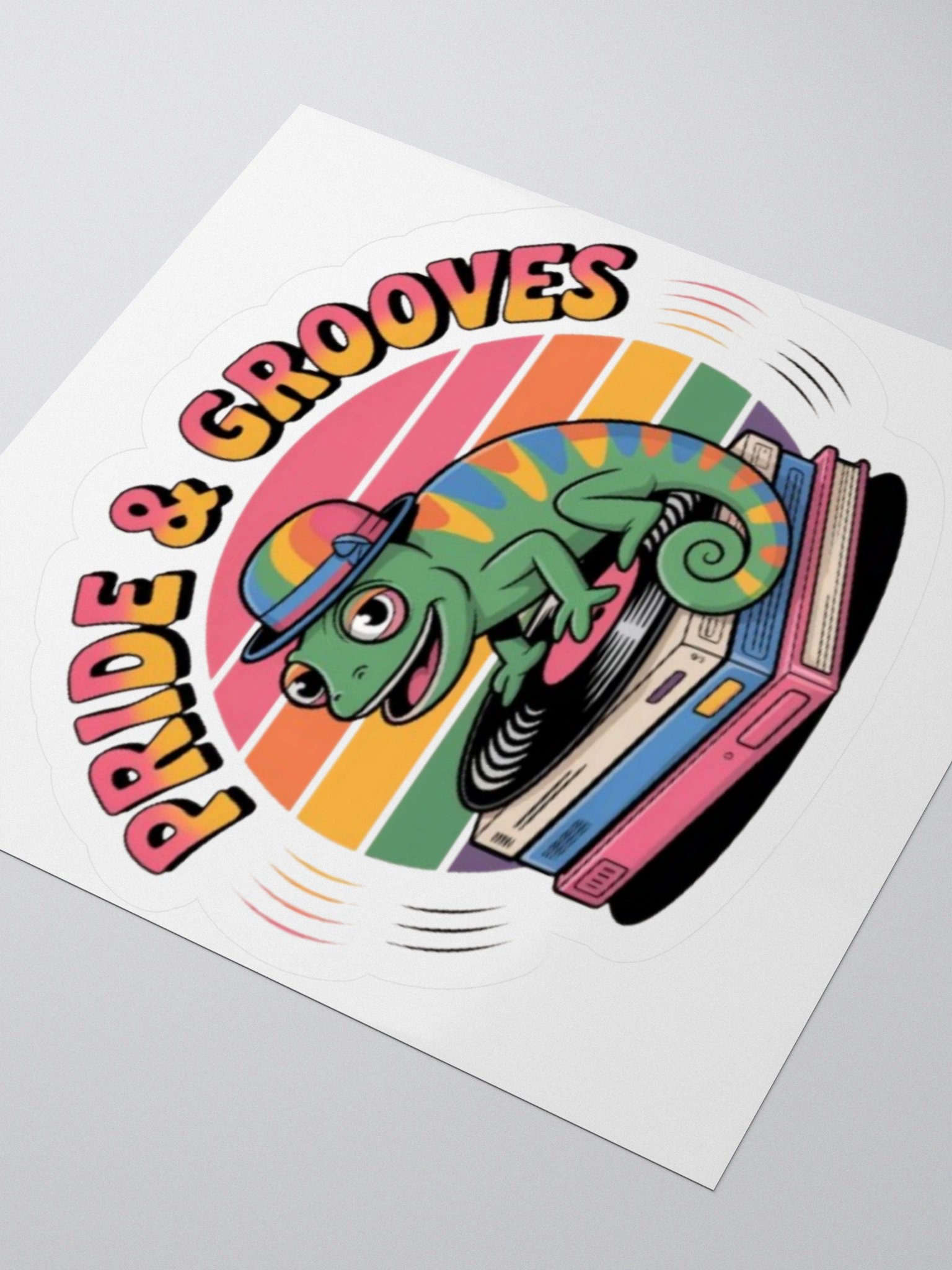 Pride & Grooves: Vibrant Chameleon Vinyl Sticker product image (9)