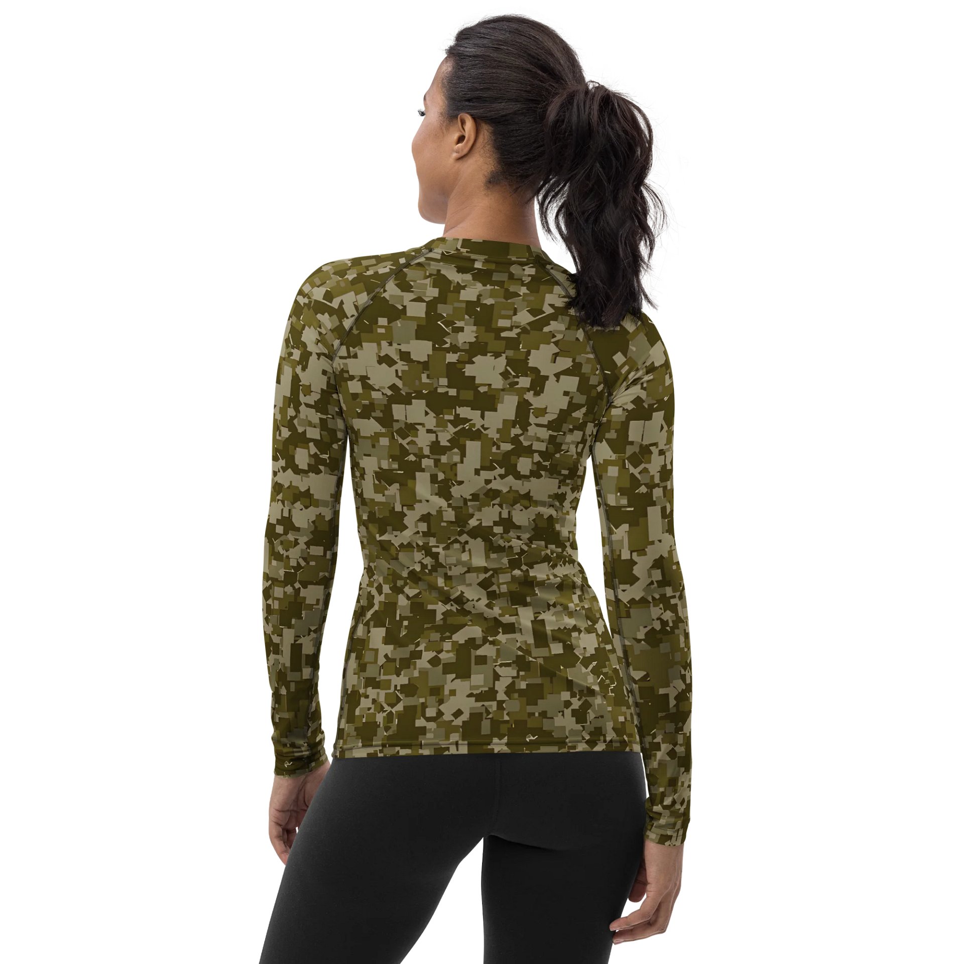 Pixelated Forest All-Over Women's Rash Guard product image (2)