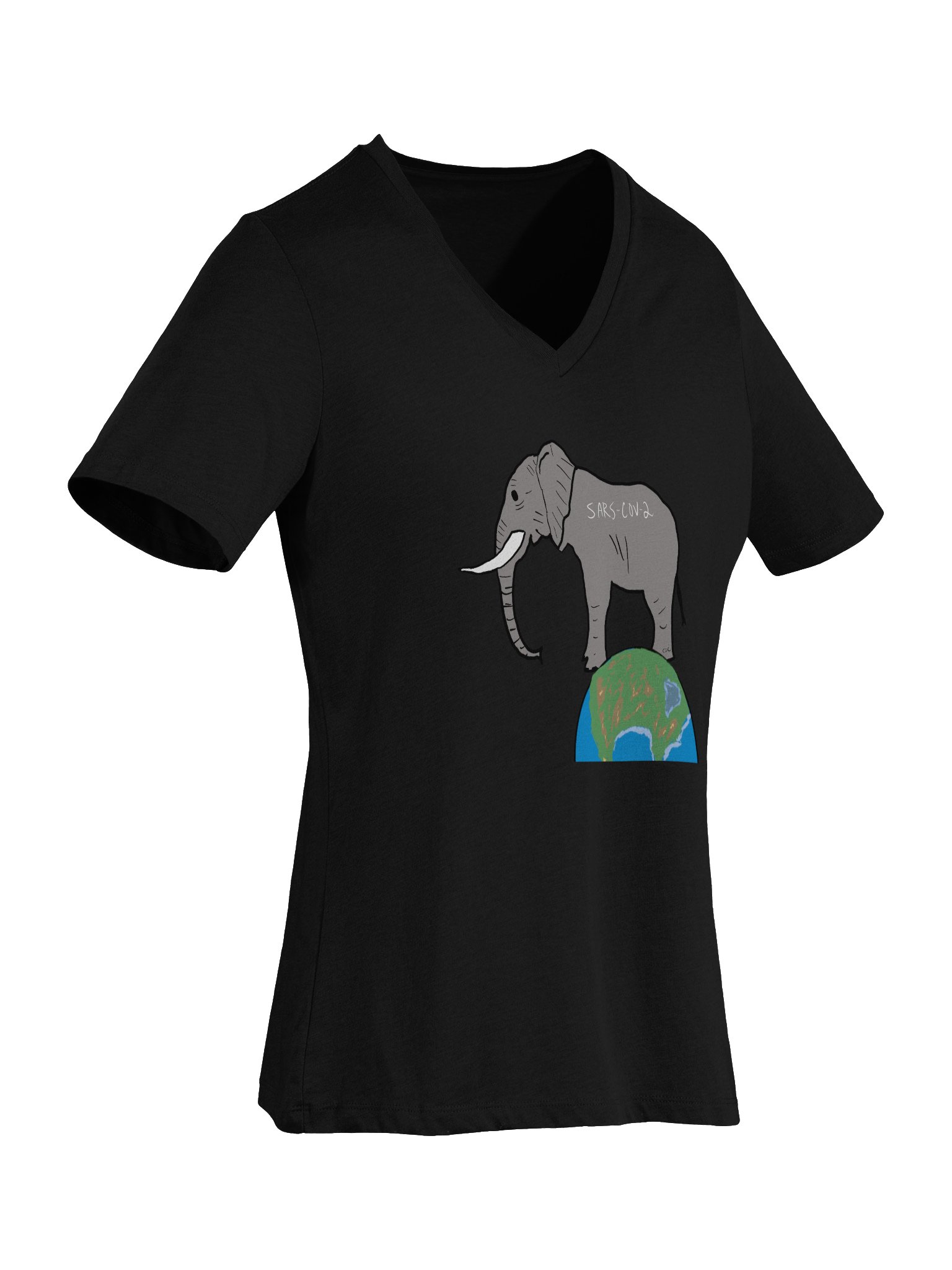 Elephant In The Room v-neck tee (covid) product image (7)