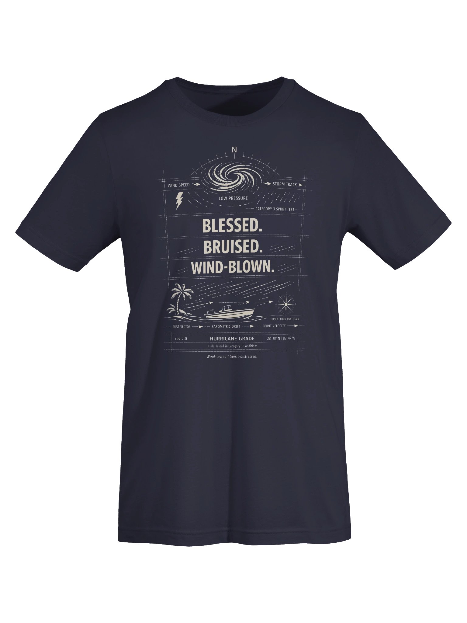 Florida Hurricane Survival Shirt Wind-Blown Blueprint Design product image (7)