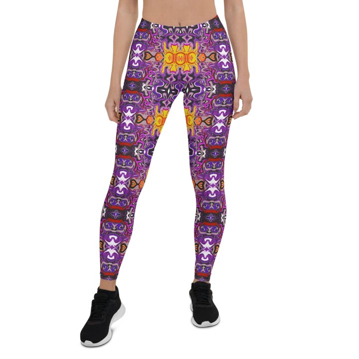 Purple African Inspired Symmetry Design Leggings product image (2)