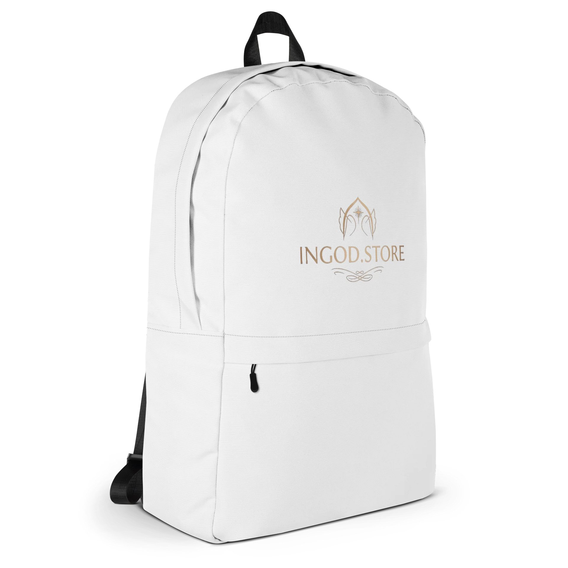 INGOD.STORE "Journey in Faith" Backpack - White Christian Daypack with Inside Pocket, Versatile Scripture-Inspired Bag for School, Travel & Church product image (4)