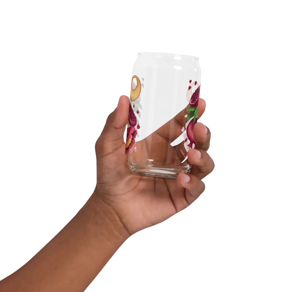 Pastel Poms 16 oz glass with or without lid and straw product image (7)