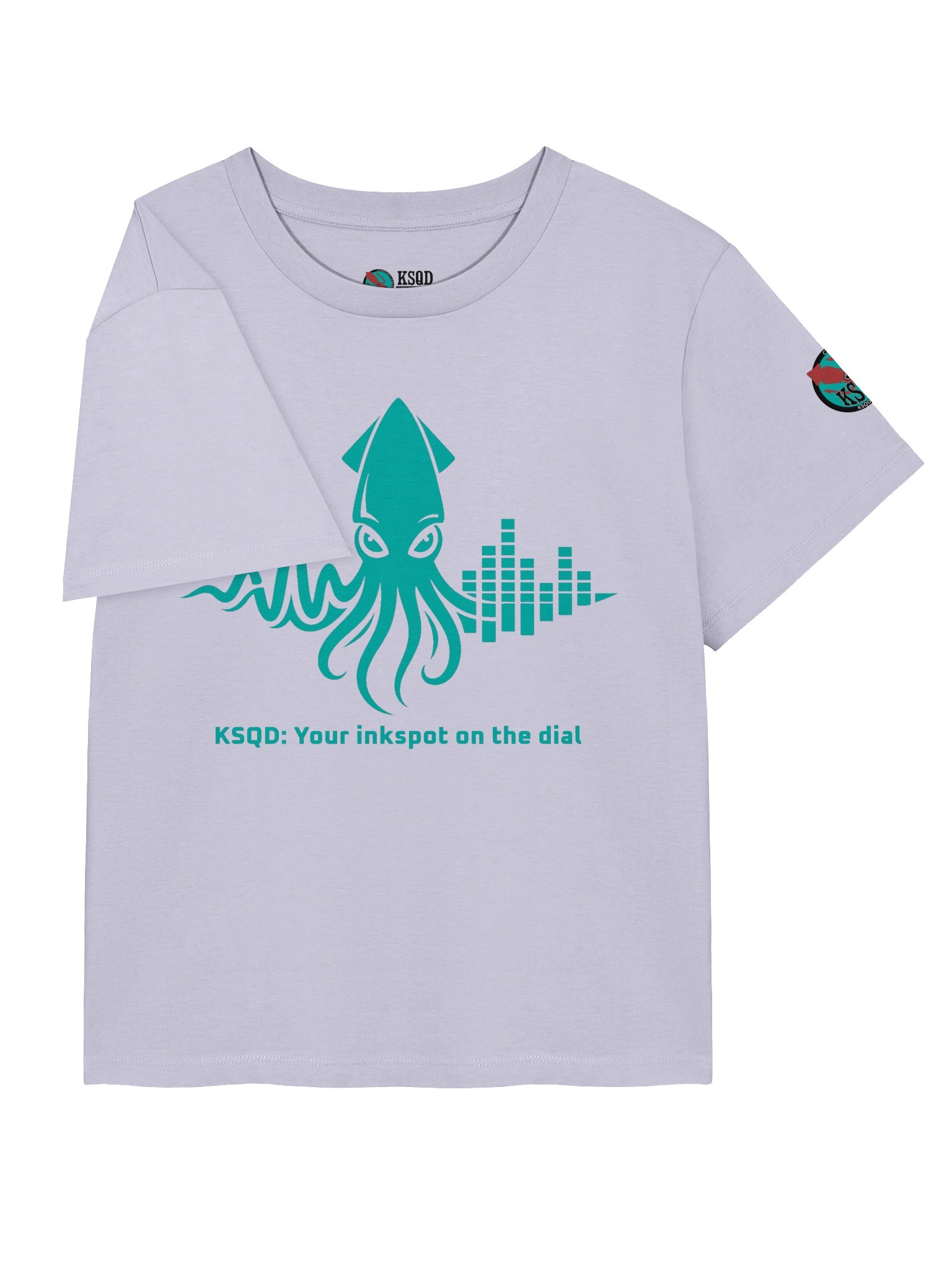 KSQD “Inkspot Soundwave” Organic Ribbed Neck T-Shirt (Blue Squid) product image (7)