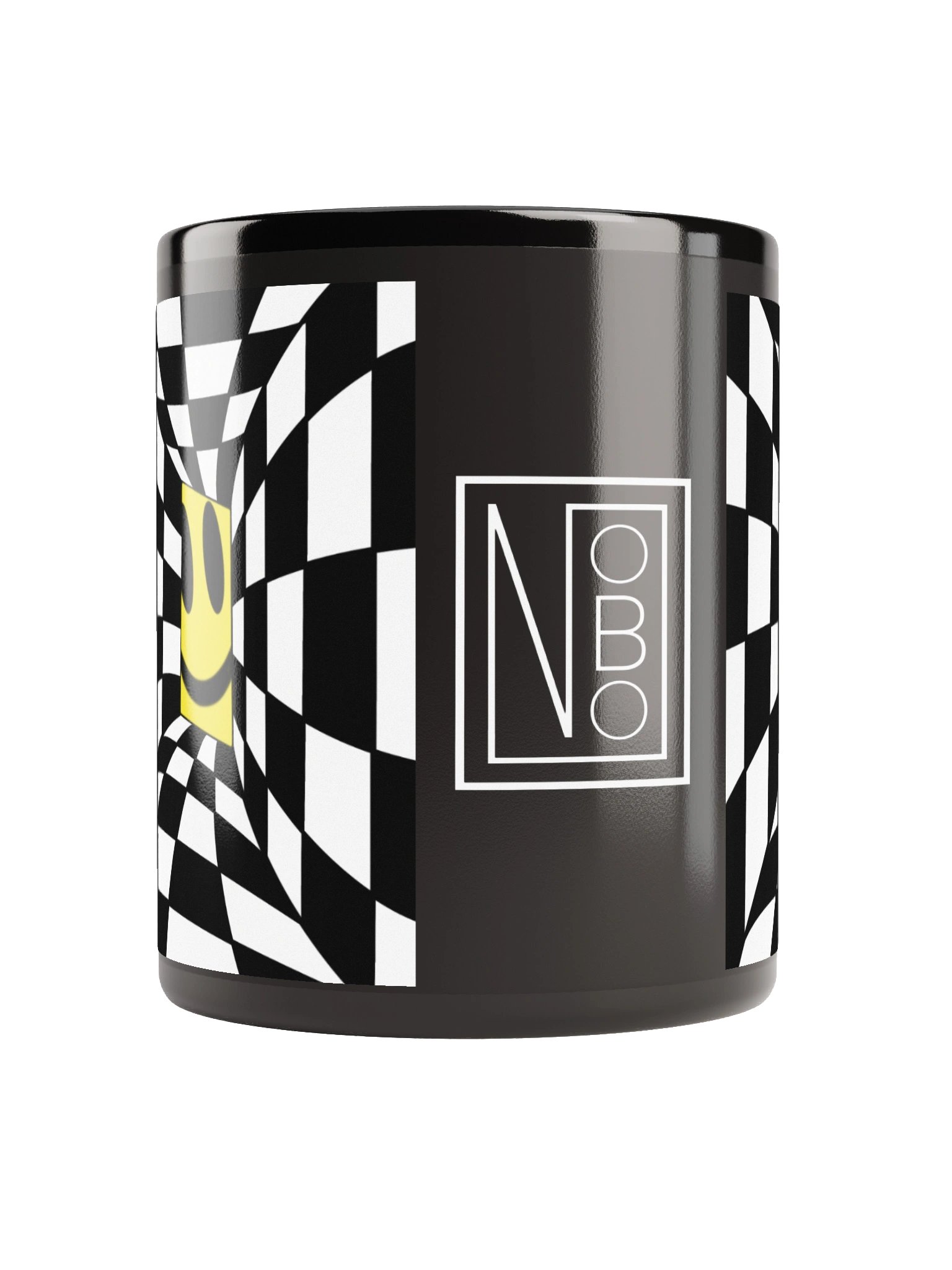Smiley Checkered Black Mug product image (9)