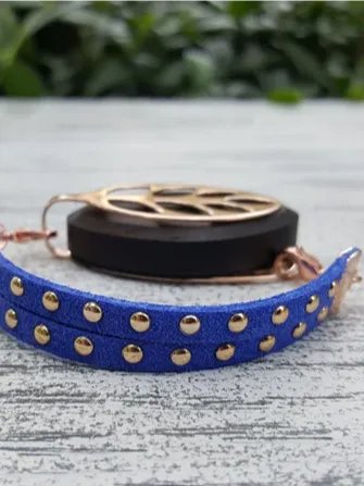 Royal Faux Suede Stud Bracelet | Handmade Accessory for Bellabeat Leaf Urban & Ivy product image (1)