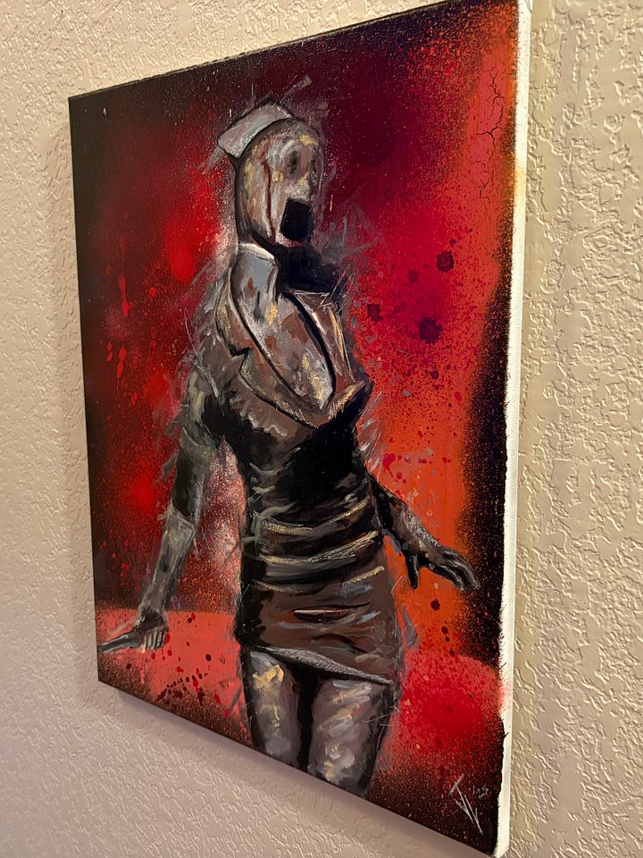 Silent Hill Nurse - Canvas Prints Abstract Horror Painting product image (2)