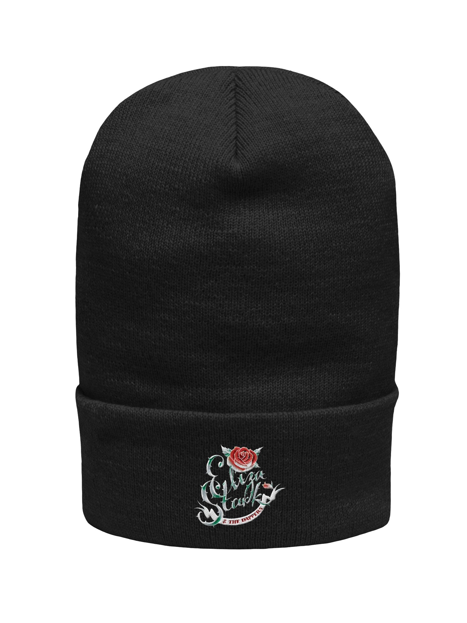 Vintage Rose Cuffed Beanie - Black product image (1)