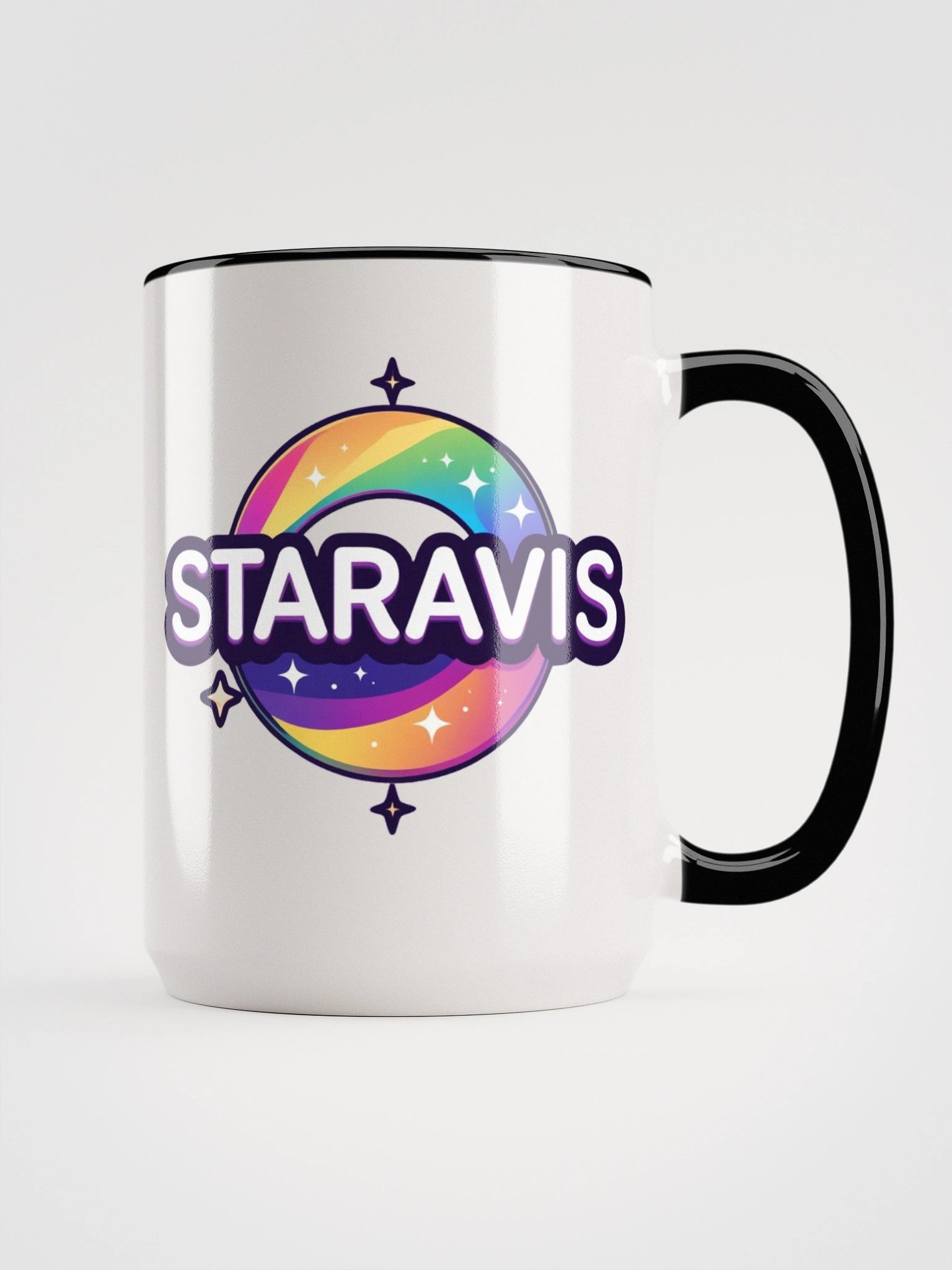 Rainbow Star Pixel Heart Ceramic Mug 15oz product image (1)