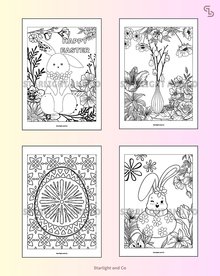 Easter Coloring Book For Adults, 61 Coloring Pages, 8.5 x 11 Inches, 1 Zip File product image (2)