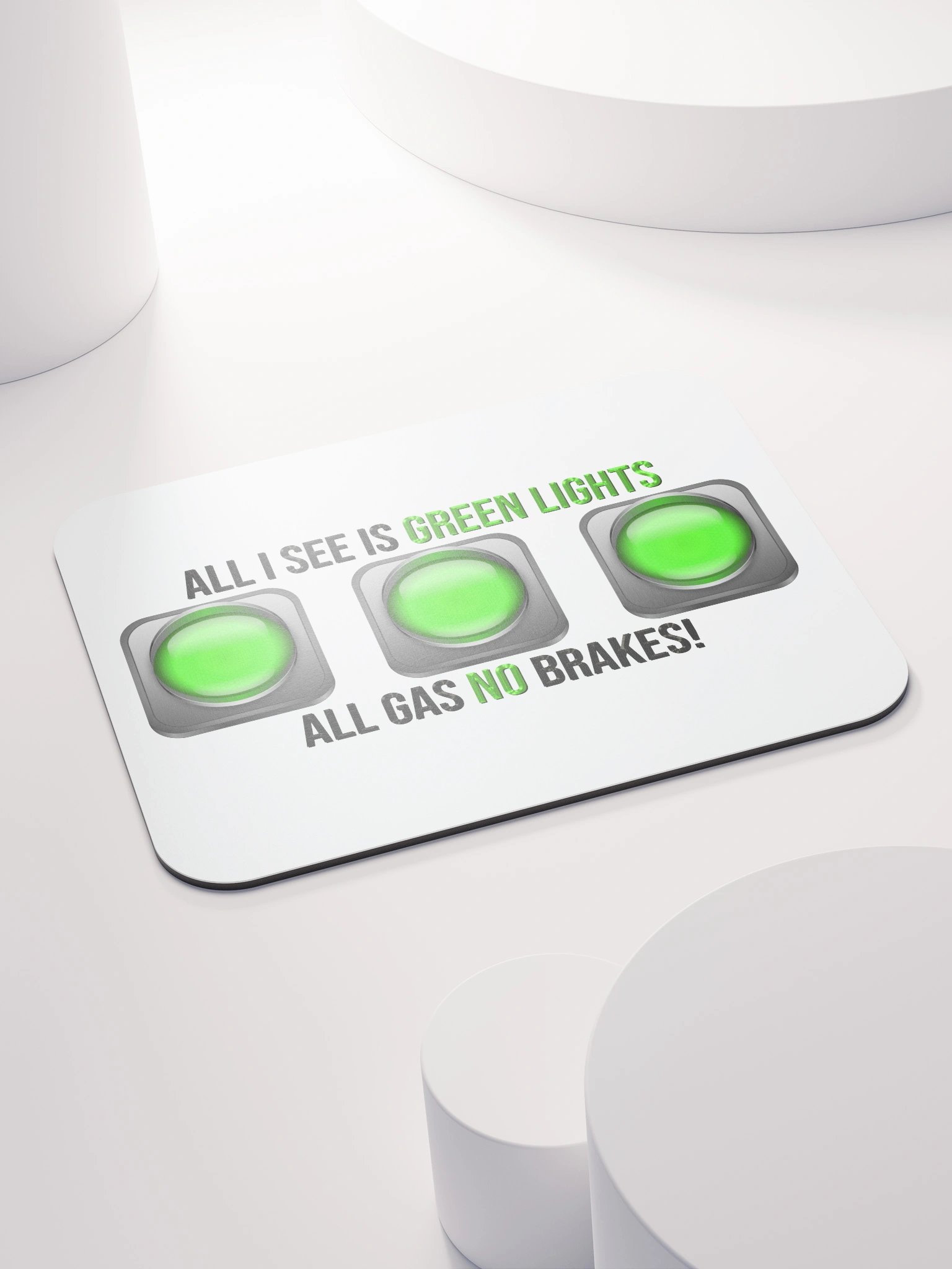 All I See IS Green Lights, White Mouse Pad BV product image (4)