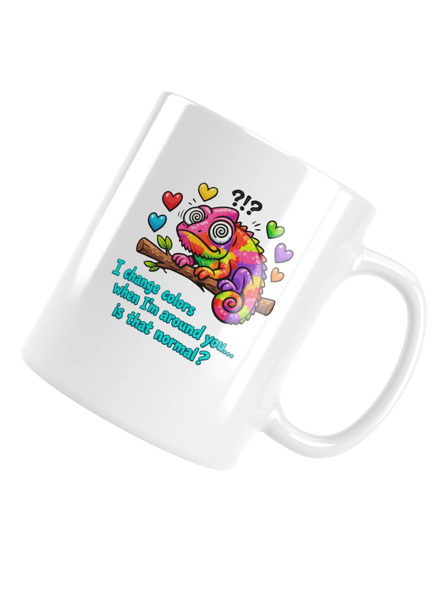 Chameleon Valentine Mug 11oz - "I Change Colors When I'm Around You" Funny Love Gift - Cute Romantic Coffee Mug for Boyfriend Girlfriend Wife Husband - Anniversary Birthday Present product image (5)