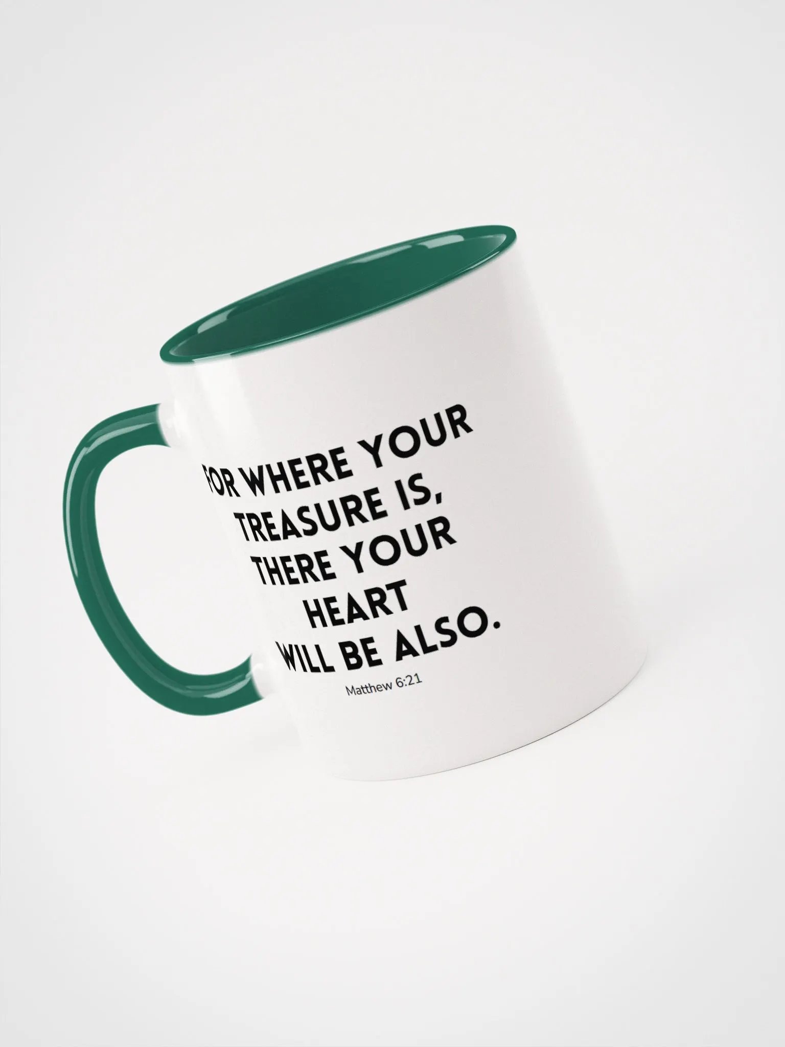 Where Your Treasure Is There Your Heart Will Be Also Matthew 6:21 Two-Tone Mug 11/15oz product image (3)