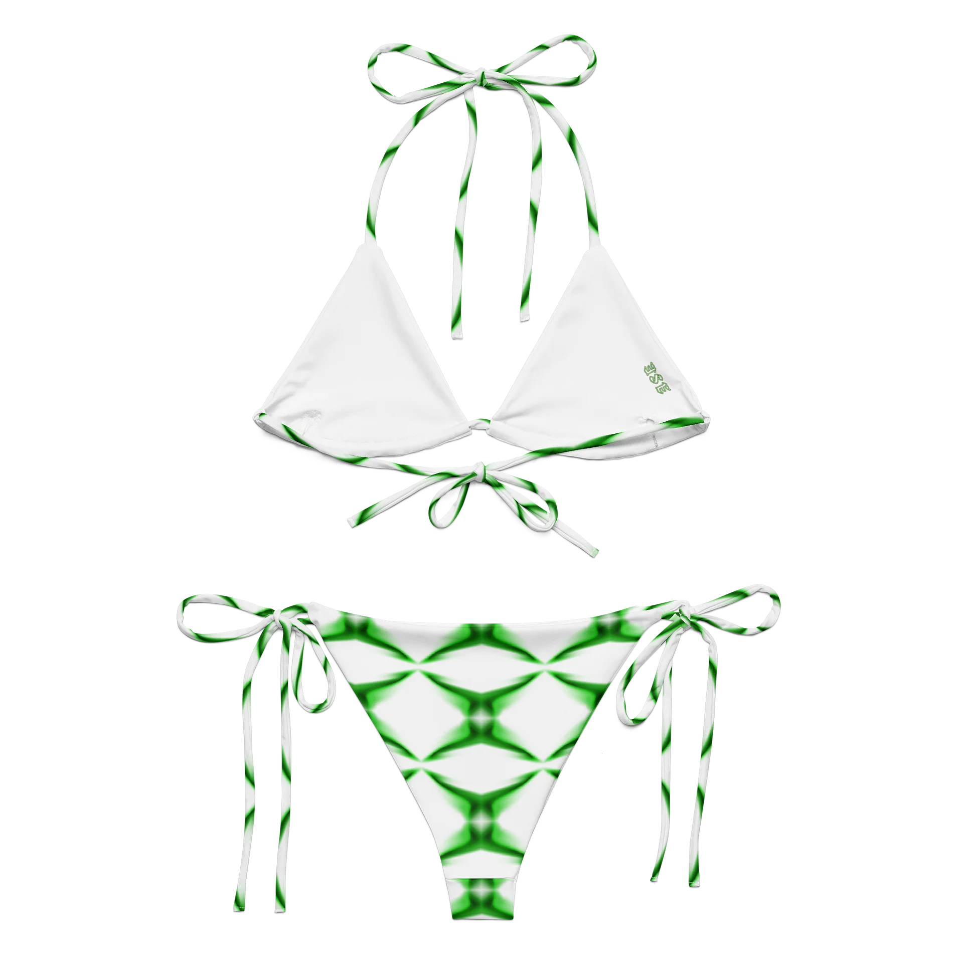 Green Geometric Pulse – String Bikini Eco-Chic Geometric Bikini Set product image (3)