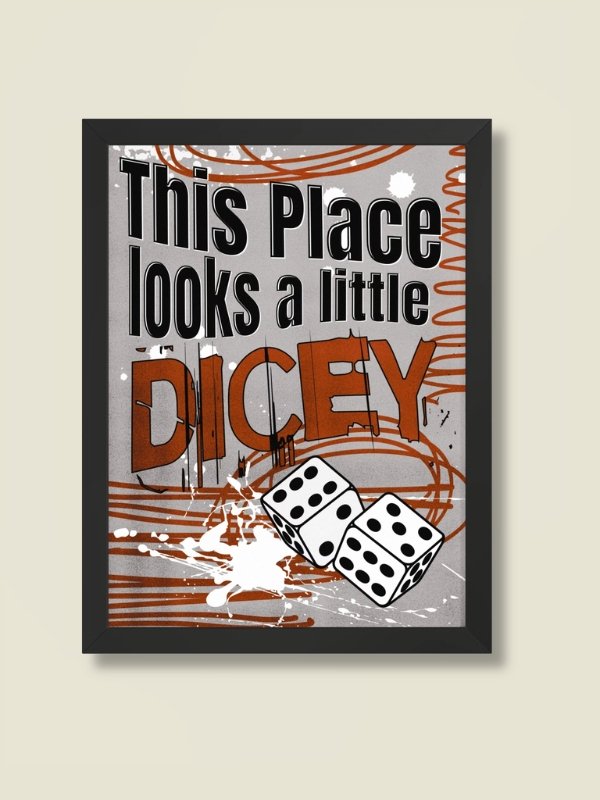 Chaotic Dice Board Game Room Poster - FRAMED product image (1)