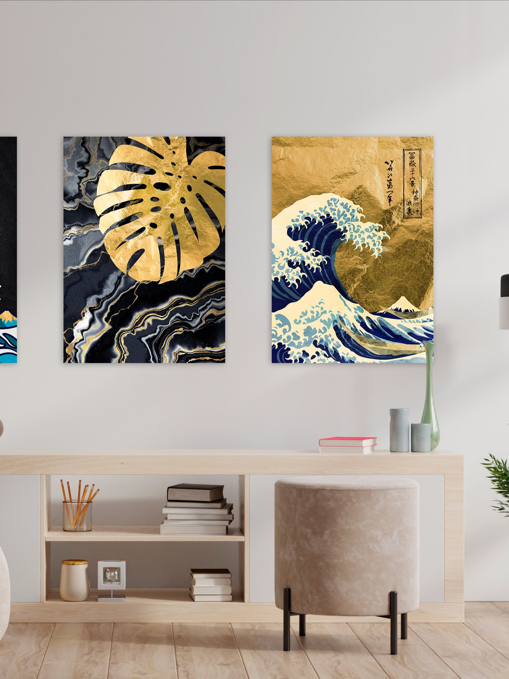 Golden Great Wave off Kanagawa #4 — Japanese golden poster, travel poster, aesthetic poster, landscape poster, wall art print product image (2)