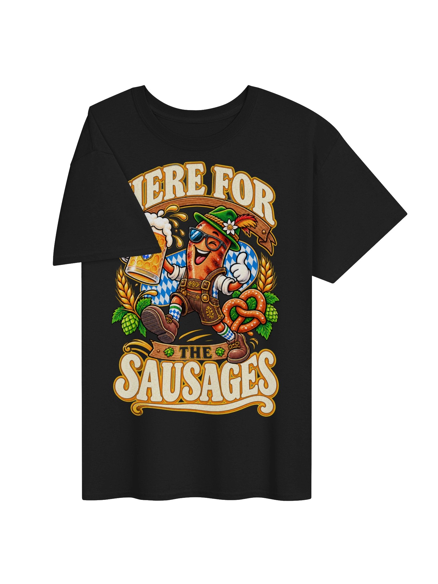 Here for the Sausages Funny Oktoberfest Vintage Tee product image (28)