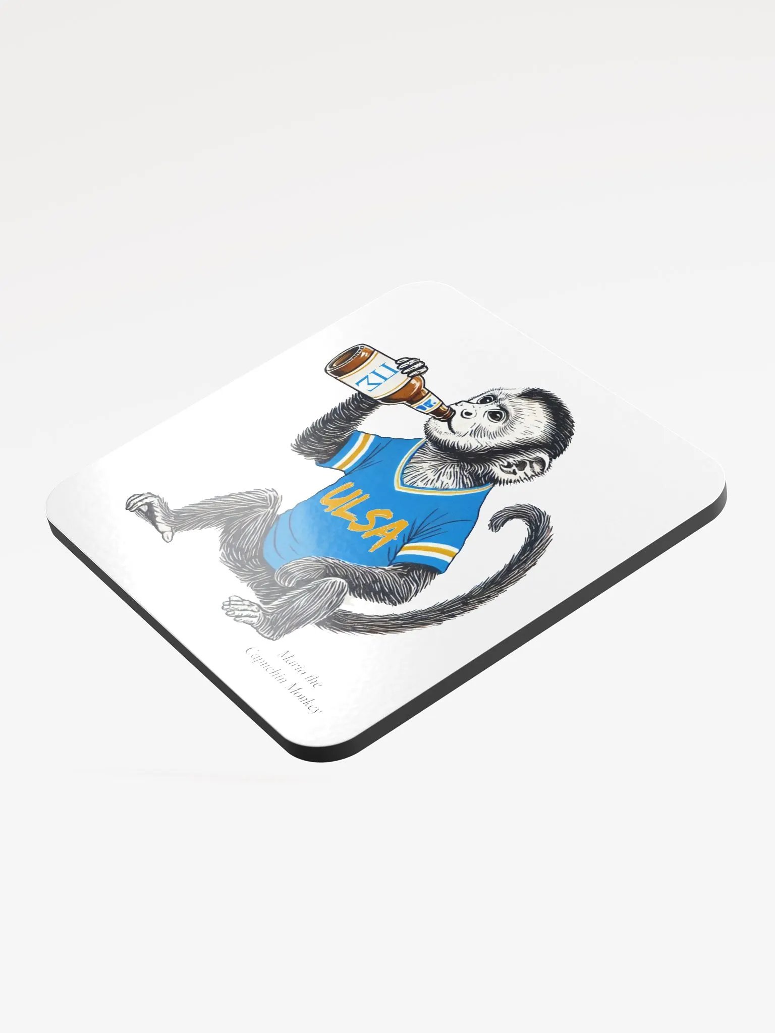 Mario the Capuchin Glossed Cork Coaster product image (3)