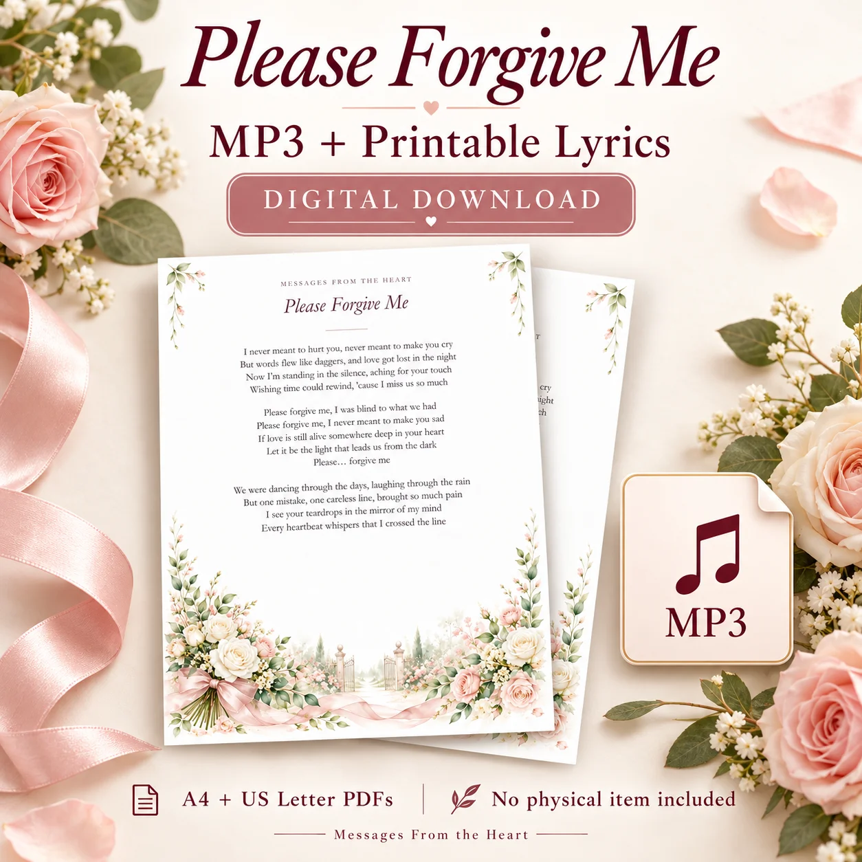 Please Forgive Me — MP3 + Printable Lyrics product image (1)