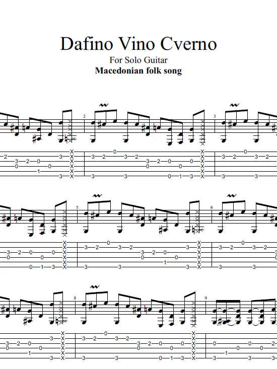 Dafino Vino Cverno For Solo Guitar product image (1)