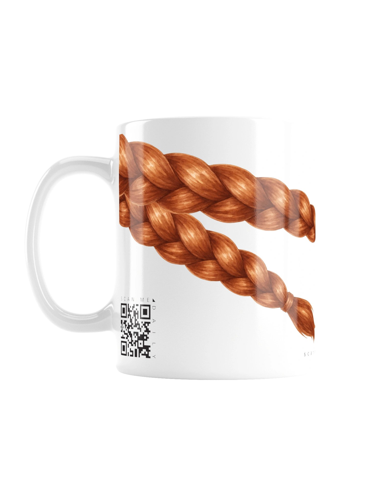 <i>About Red</i> • QR Mug<br /> With 160 Daily Quotes<br /> <small>Quotes from beloved novel<br />Anne of Green Gables (1908)</small> product image (1)