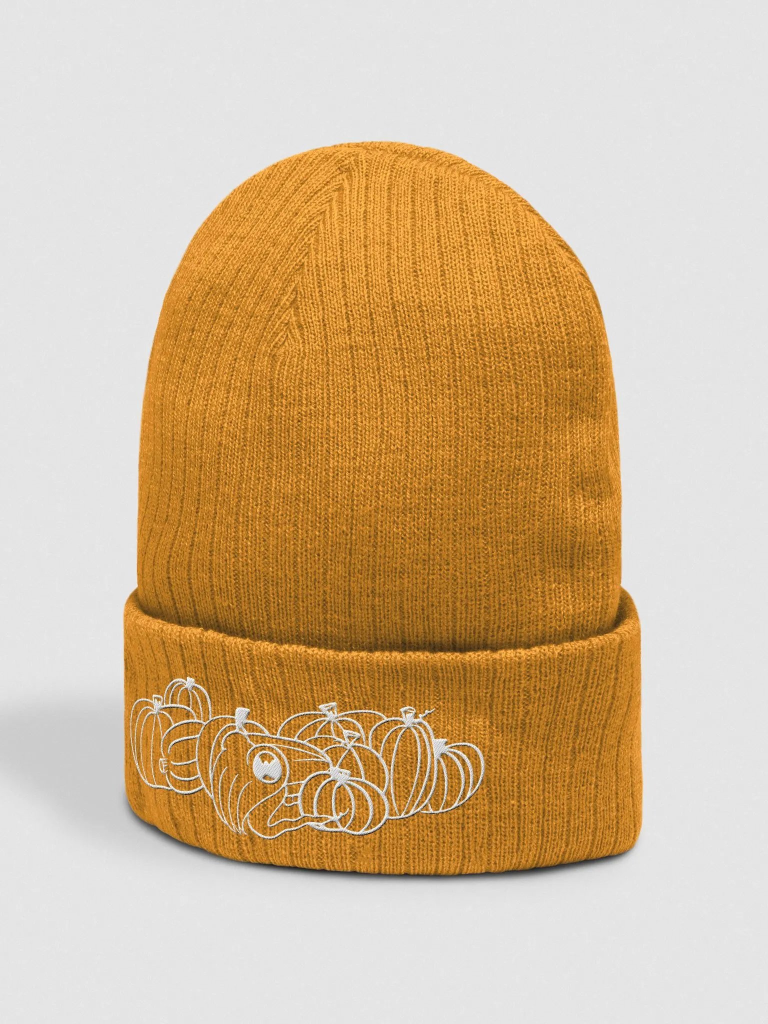 Pumpkin Patch Beanie - white embroidery product image (2)