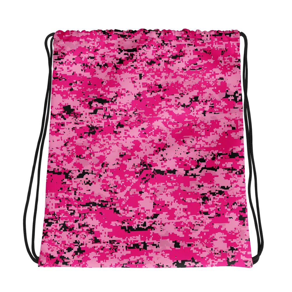 Pink Pixel Camo Drawstring Backpack product image (1)