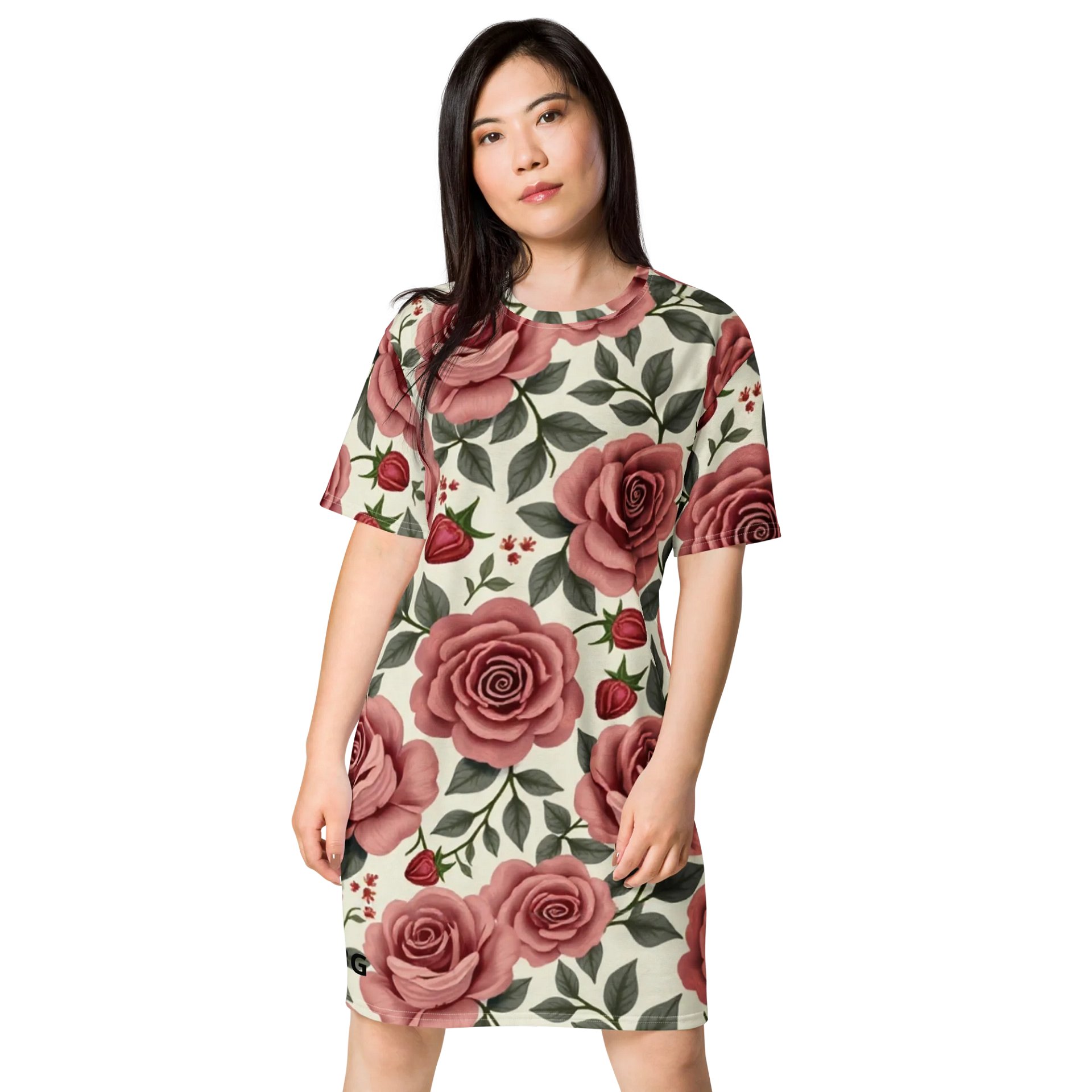 Barry Grady Red Roses All-Over T-Shirt Dress product image (1)