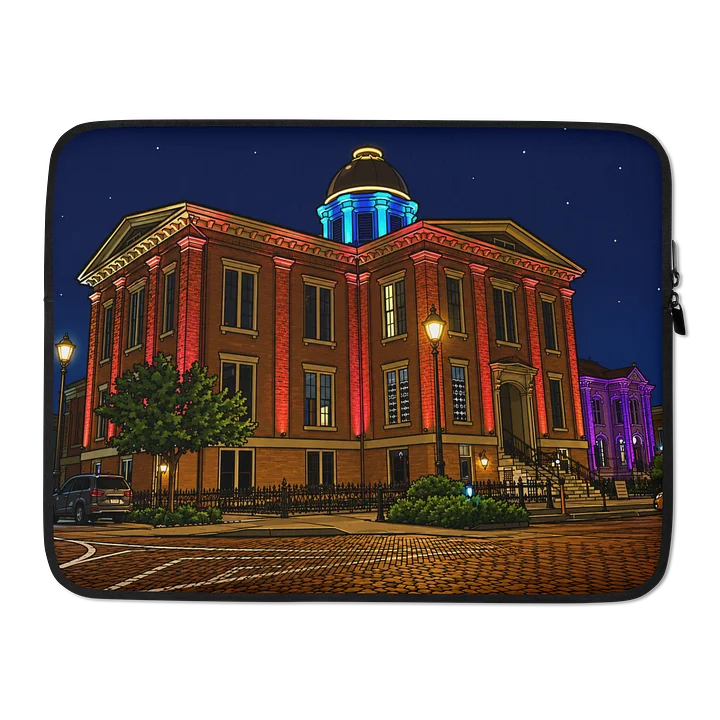FOTOC Laptop Sleeve with Old Courthouse in Cartoon Style product image (2)