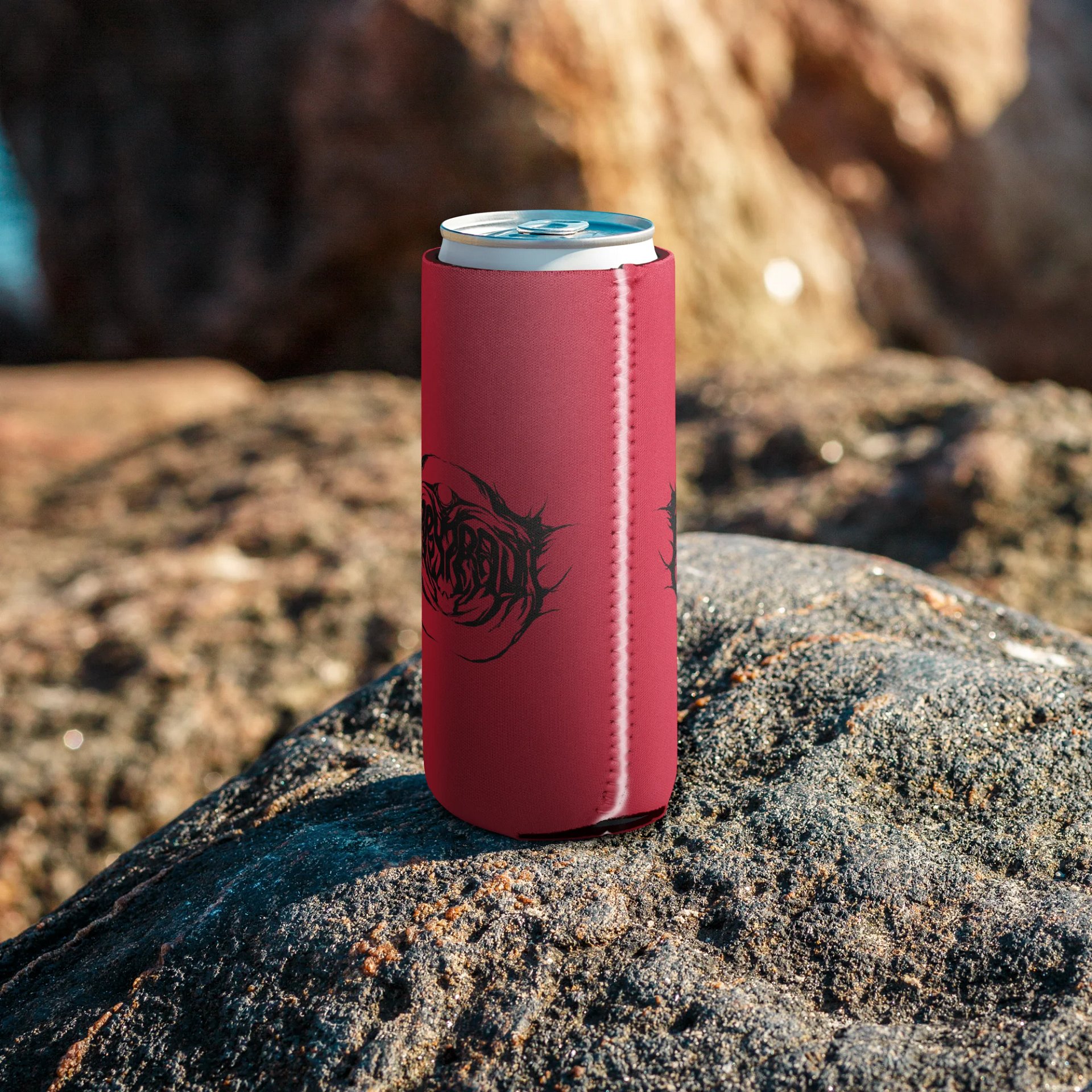 Metal Logo Koozie - Black Print on Red product image (16)