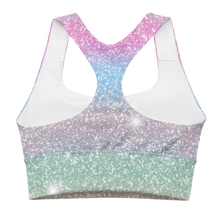 Glitter Unicorn Texture Design Longline Sports Bra - 5 product image (2)