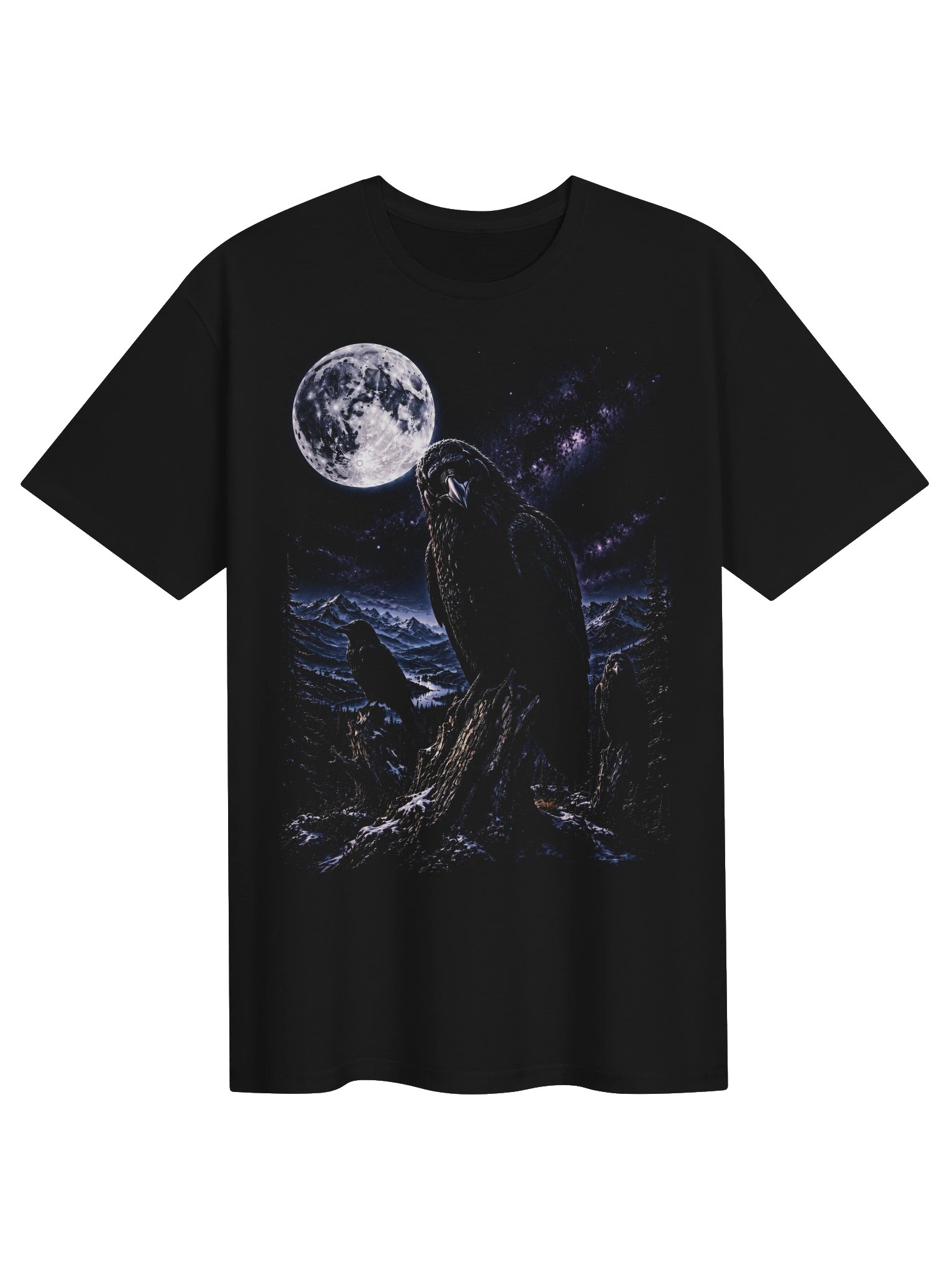 Common Raven Howling Moon Tshirt | Legendary Wildlife Shirt product image (1)