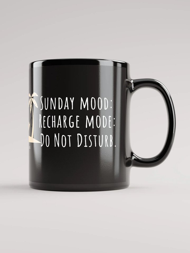 Sunday Mood: Recharge Mode with Palm Trees – Your Do Not Disturb Vibe!" Black Glossy Mug product image (1)