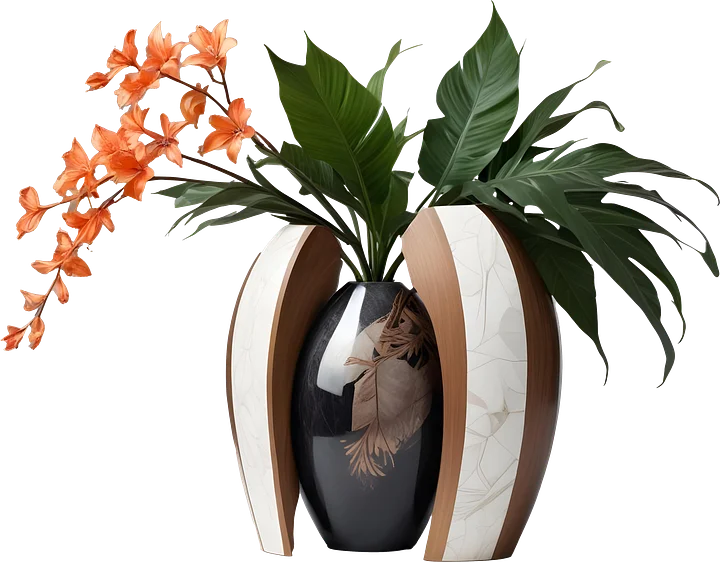 Dream of Eternity – Split-Arc Tropical Vase PNG product image (1)