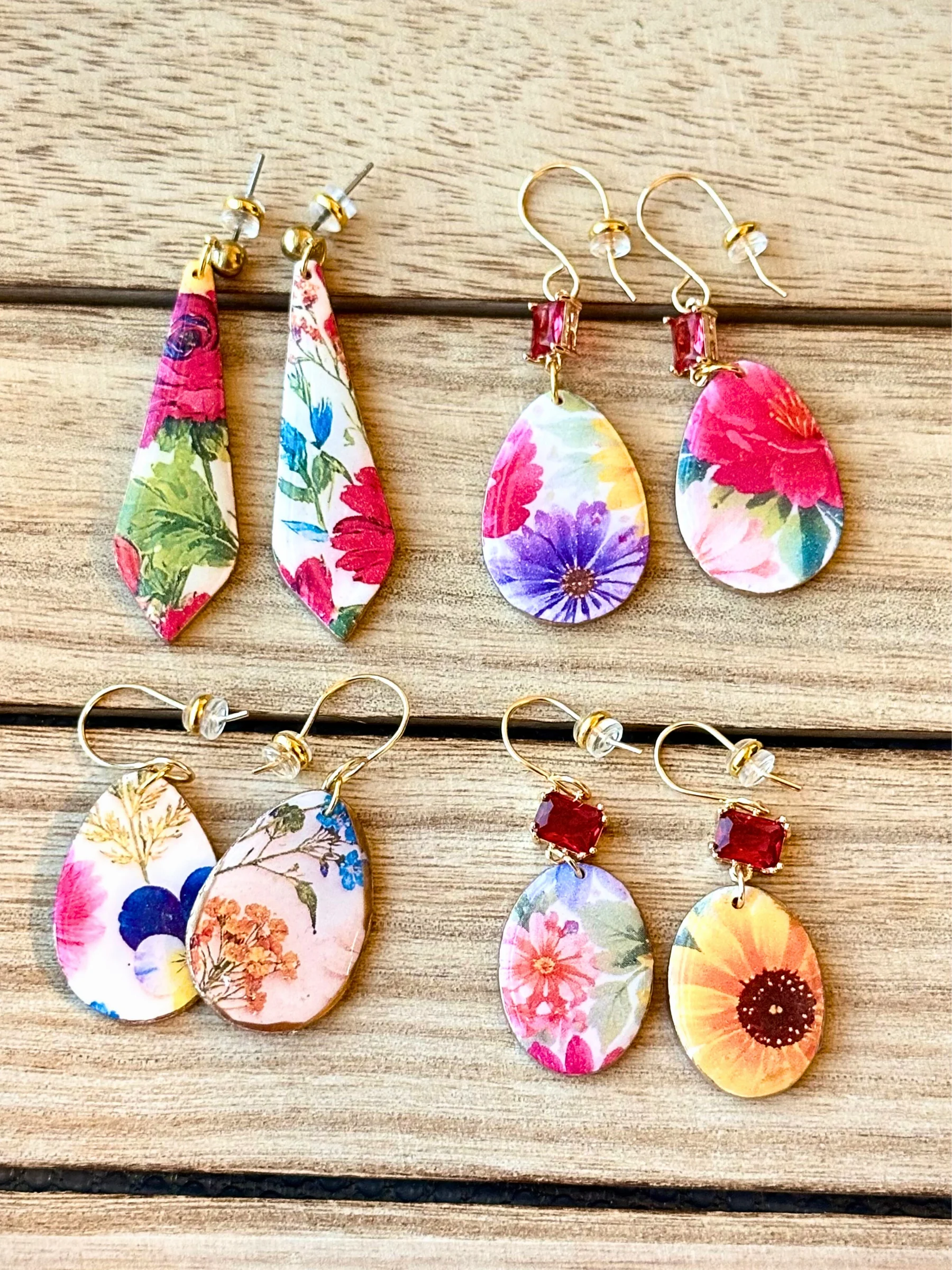 Floral Garden Drop Earrings – Handmade Clay Statement Dangles product image (3)