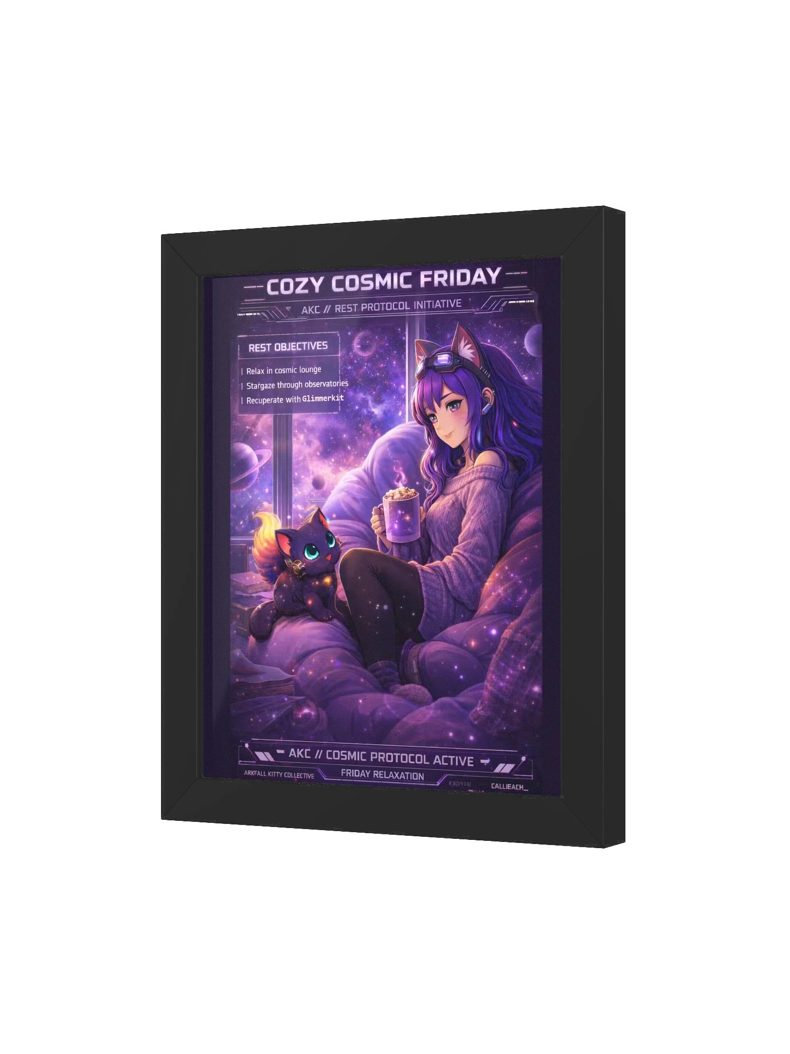 • AKC // Cozy Cosmic Friday Poster | AKC Themed Day Series | Arkfall Kitty Collective Wall Art product image (3)