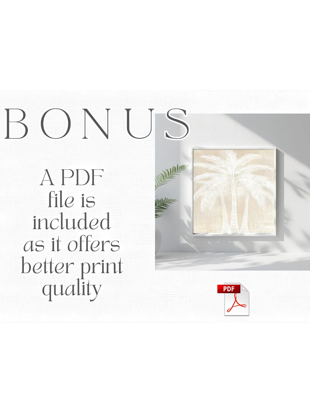 Palm Tree Abstract PRINTABLE Wall Art, Beach Coastal Tropical Boho Neutral Poster product image (5)