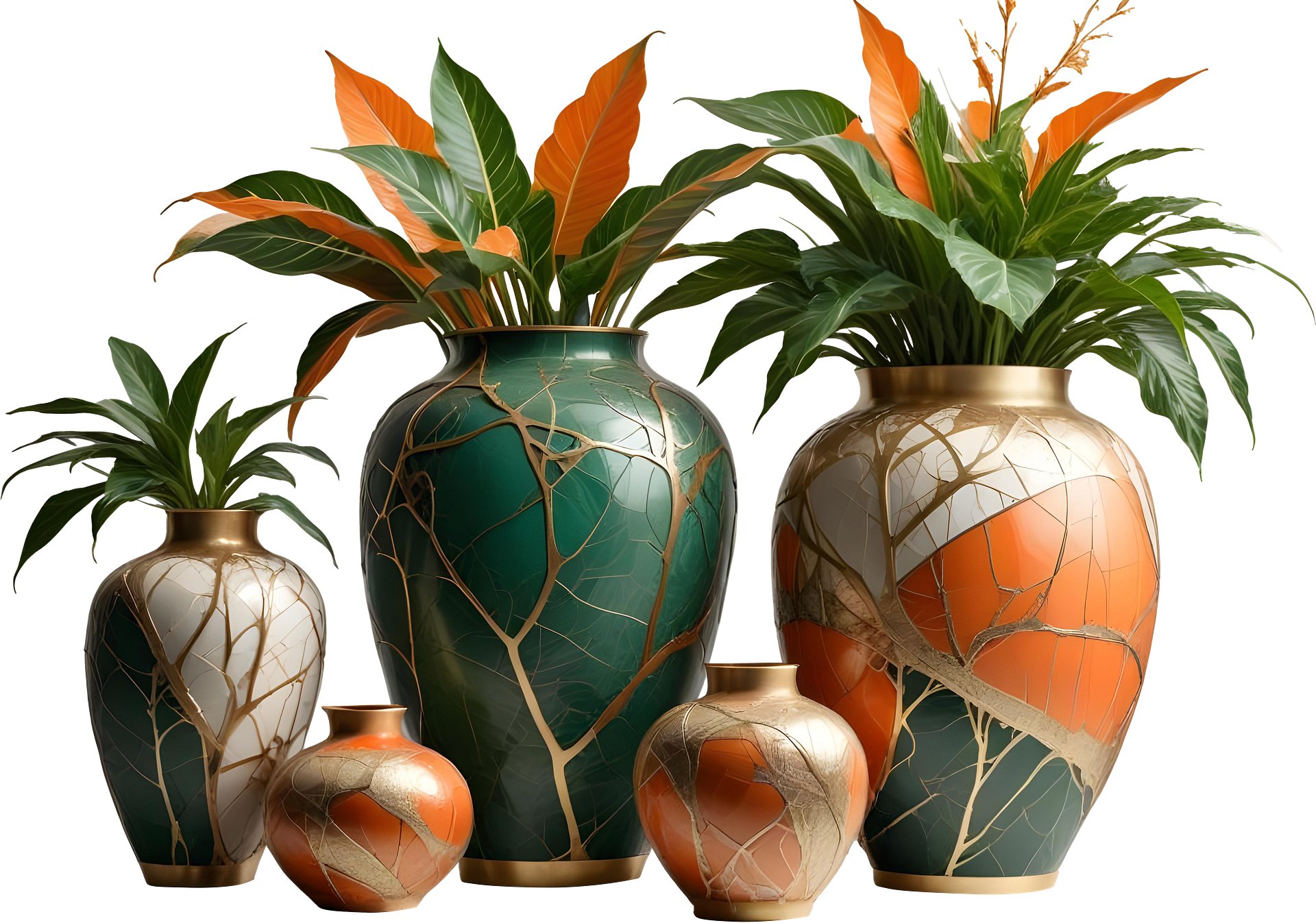 Harvest Elegance – Vase Kintsugi spa decor PNG product image (1)