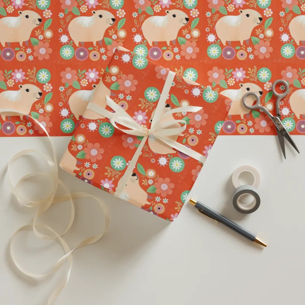 Cute Capybara Wrapping Paper product image (12)