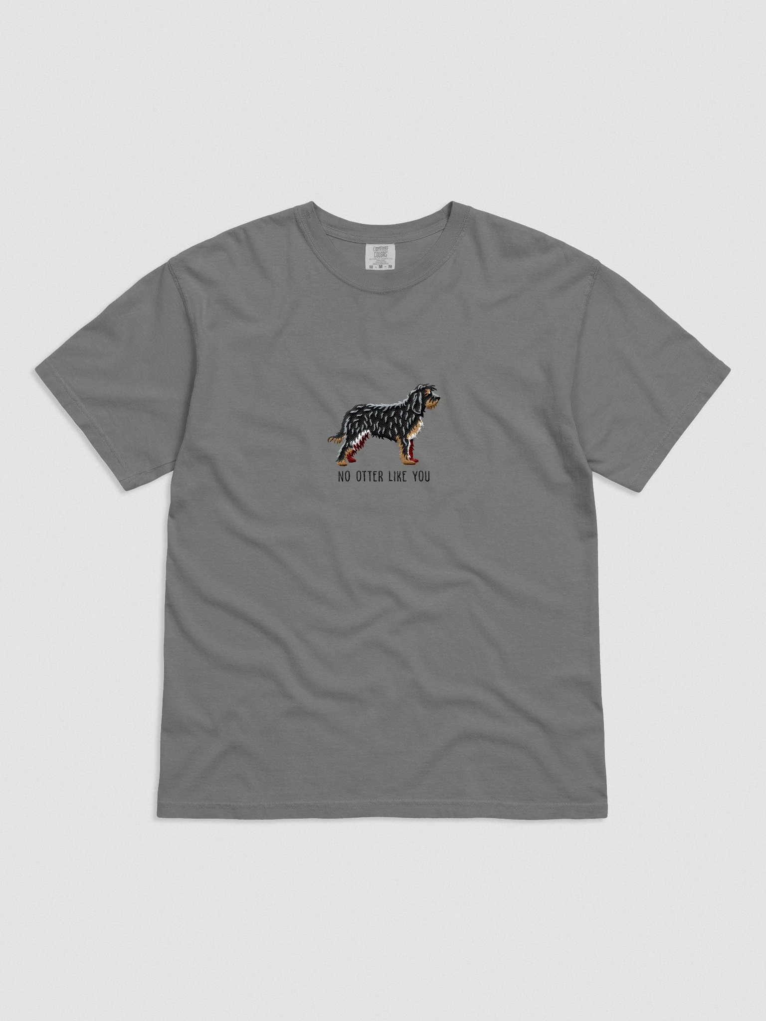 No Otter Like You T-Shirt(Embroidered) of an Otterhound(Black & Tan) product image (4)