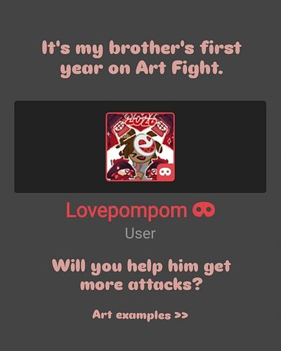 Why you should attack Lovepompom on Art Fight!
#artfight #artfight2026 #artfightcard #teammystery