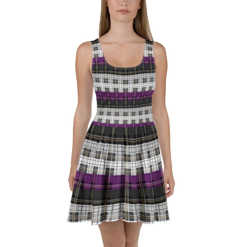 Asexual Pride Plaid Skater Dress product image (2)